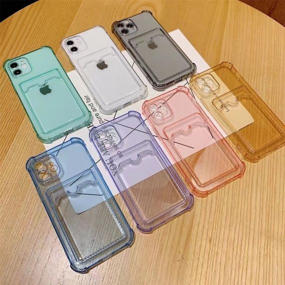 iPhone 12 Pro Max TPU Shockproof Protective Wallet Case Transparent