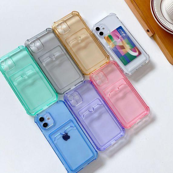 iPhone 12/12 Pro TPU Shockproof Protective Wallet Case Blue