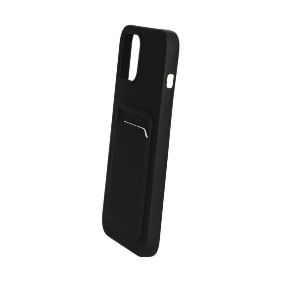 Original Candy Flower Wallet Card Slot Phone Case for iPhone 12 Mini Black Soft Silicone Shockproof Cover
