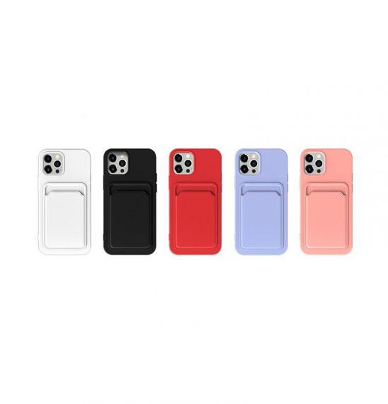 Original Candy Flower Wallet Card Slot Phone Case for iPhone 13 Pro Max Pink Soft Silicone Shockproof Cover