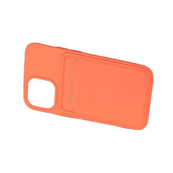 iPhone 13 mjuk silikon stötsäker skal med plånbok kortplats Orange