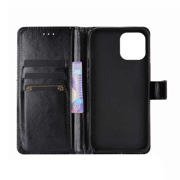 iPhone 13 Pro Flip Stand Läder Plånboksfodral Svart