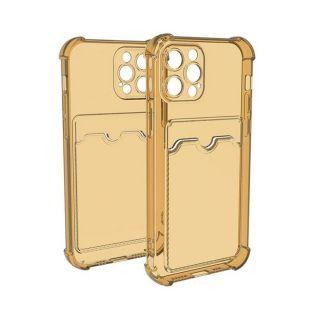 iPhone 13 Pro Max TPU Shockproof Protective Wallet Case Yellow
