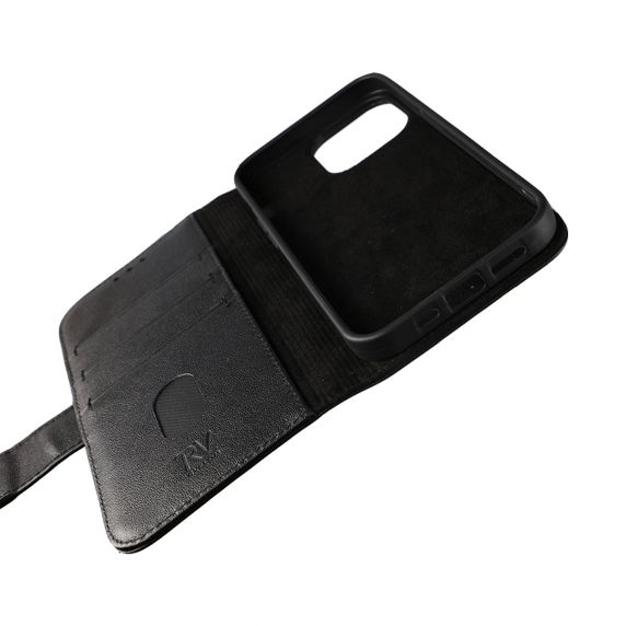 RV Plånboksfodral Genuint Läder - iPhone 13 Pro - Svart