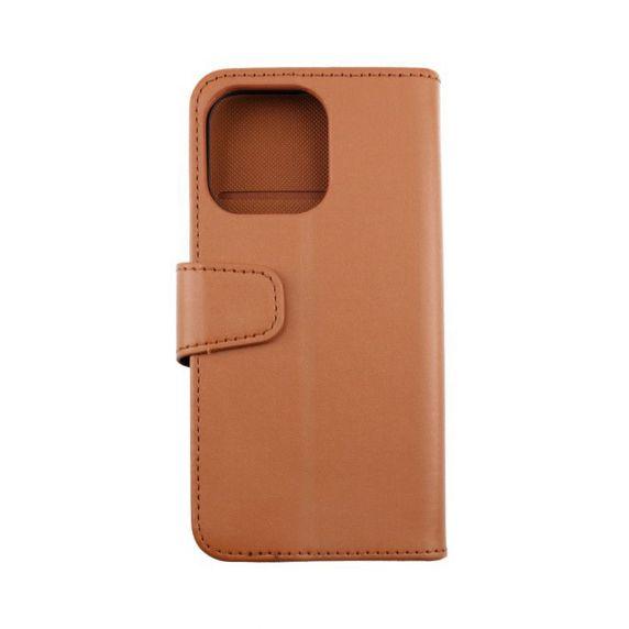 RV Plånboksfodral Extra Kortfack och Stativ - iPhone 13 Pro - Guldbrun