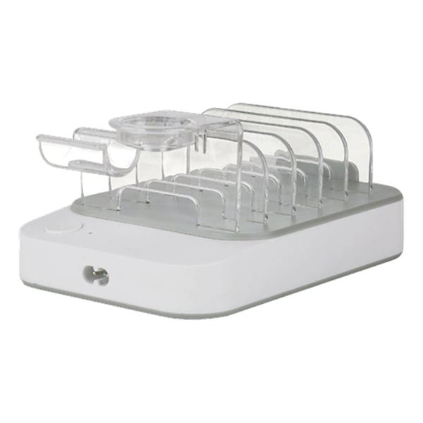 DELTACO USB-laddningsstation, 4x USB-A, 2x USB-C, 50 W, vit
