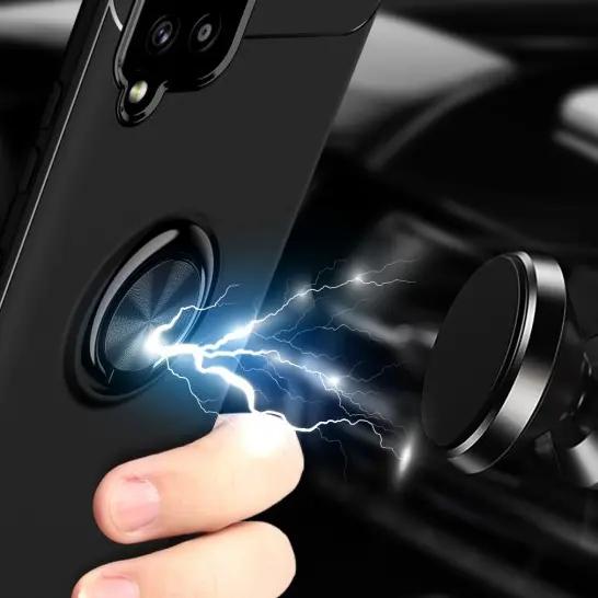 Skal med Ring/Stativ för Samsung Galaxy A42 - Blå