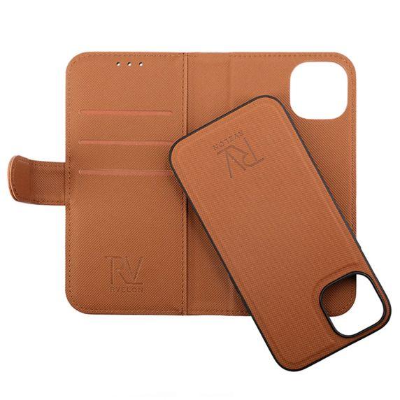 iPhone 14 Plus Plånboksfodral Magnet Rvelon - Brun