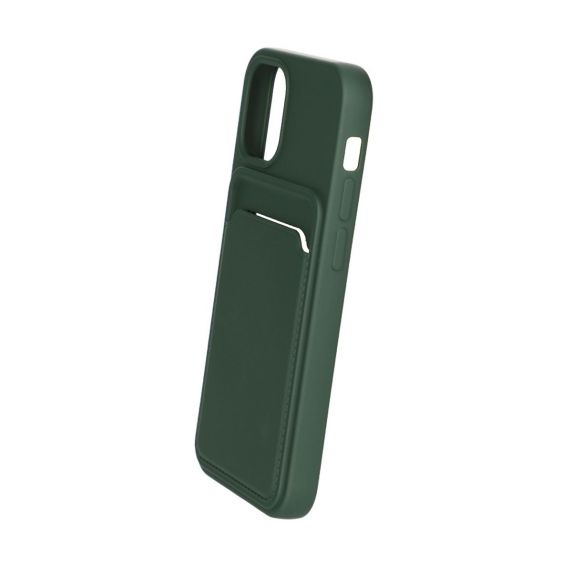 iPhone 13 Mini Silikonskal med Korthållare - Militärgrön