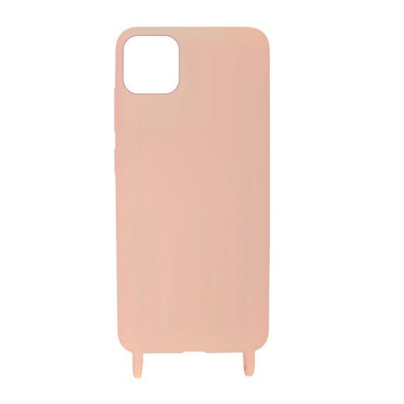 iPhone 11 Pro Max Silikonskal med Rem/Halsband - Rosa