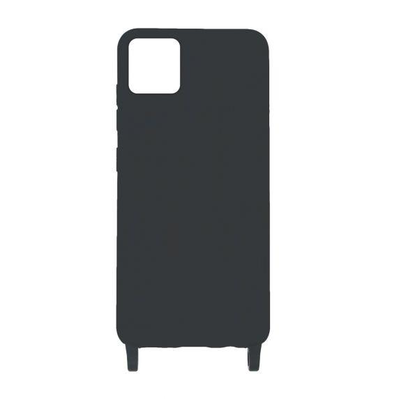 iPhone 11 Pro Max Silikonskal med Rem/Halsband - Svart