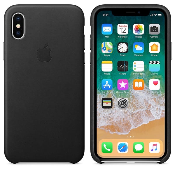Apple Läderskal till iPhone X Svart