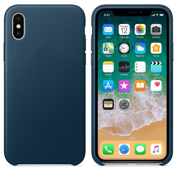 Apple Läderskal Till iPhone X KosmosBlå