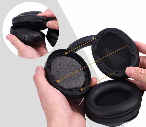 Sony WH-1000XM3 puder fra headphoneparts - Sølv