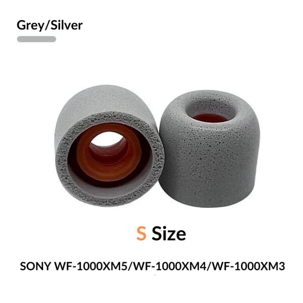 Sony WF-1000XM4 öronkuddar memory foam by headphoneparts - Size small - Silver Sony WF-1000XM4 öronkuddar memory foam by headphoneparts - Size small - Silver