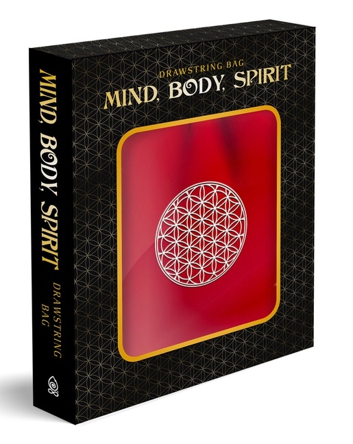 White Embroidered Flower of Life on Red Drawstring 9780764359781