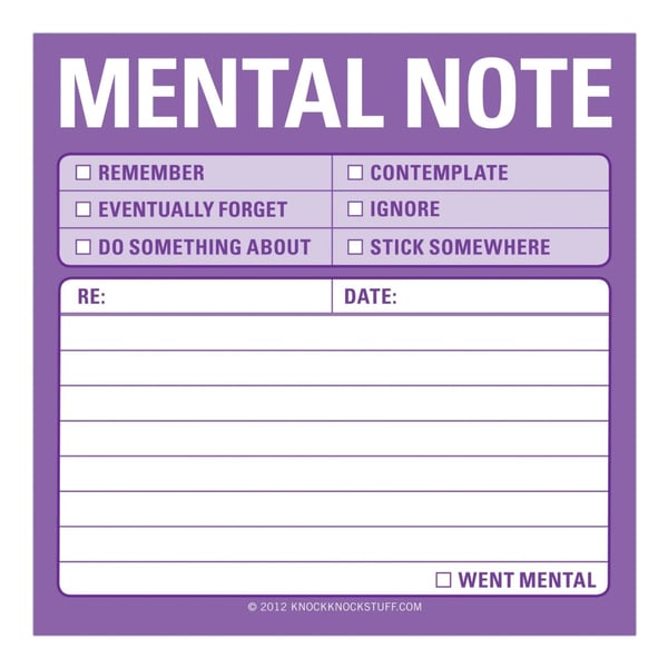 Knock Knock Sticky: Mental Note 9781601063465