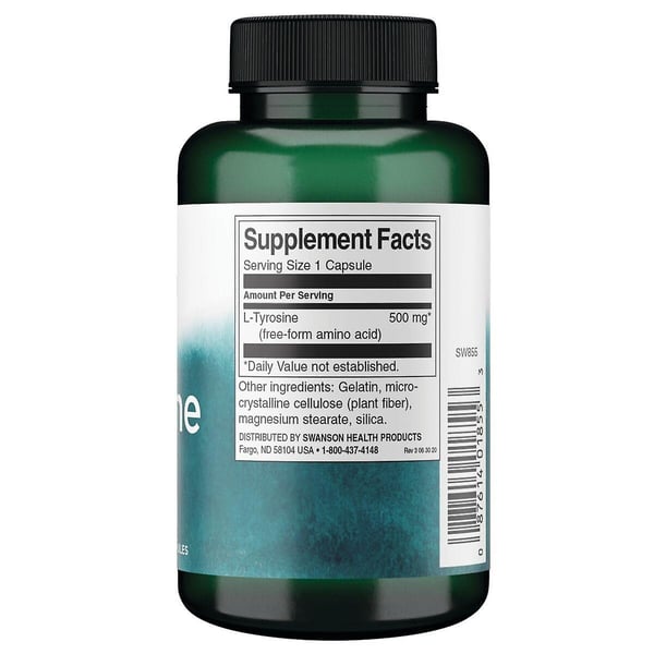 Swanson L-Tyrosine 500 mg – 100 kapslar