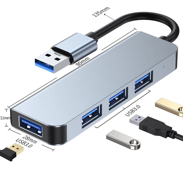 4-i-1 USB 3.0 hubb med hög hastighet