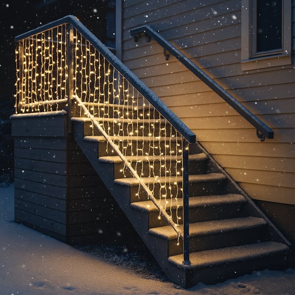 Lysslynge med istapper 95 LED 3 meter, varm hvit Lysslynge med istapper 95 LED 3 meter, varm hvit