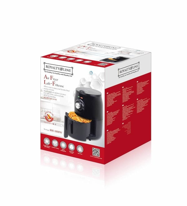 Royalty Line Airfryer 1,8 Liter (kan grille, bake, steke og frityrsteke)