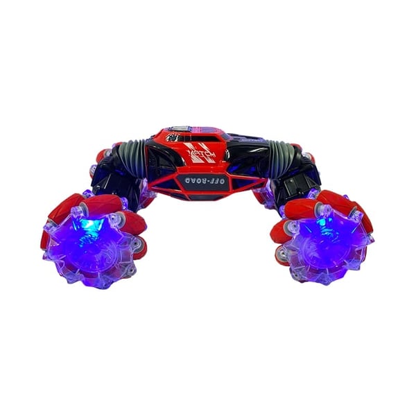 Fjernstyrt stuntbil m/LED-lys & 2 fjernkontroller