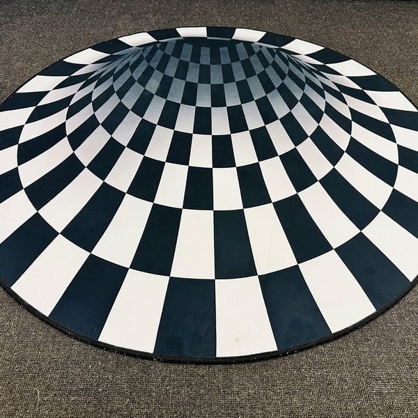 Rund Vortex 3D illusionsmatta - 100 cm - halkfri