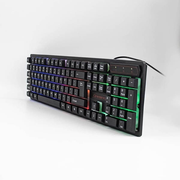 Gamingtastatur med backlight LED-lys & avfjæring på tasterne