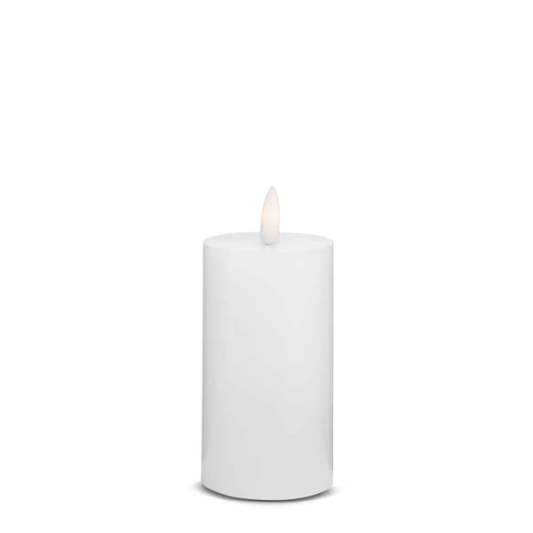 LED stearinlys - 1 stk. - ø5 x 12,5 cm - m/3D flamme - (flere farger)