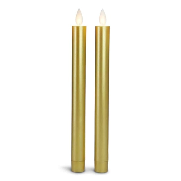 LED kronelys plast - 2 stk. - 22,2 cm - m/3D-flamme - (flere farger)