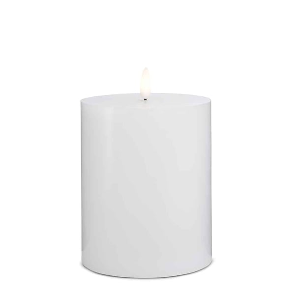 LED stearinlys - 1 stk. - ø10 x 15 cm - m/3D flamme - (flere farger)