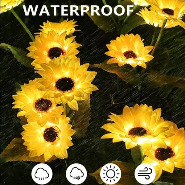 Solcelle Solsikke Lamper til haven - 1 blomst - 78 cm
