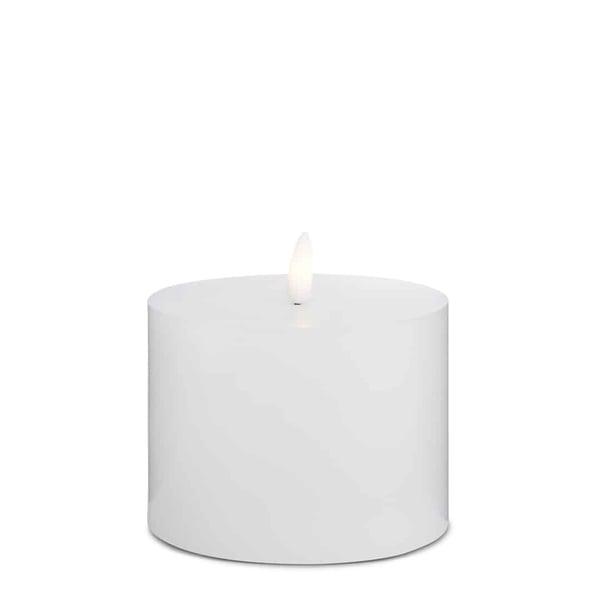 LED stearinlys - 1 stk. - ø10 x 10 cm - m/3D flamme - (flere farger)