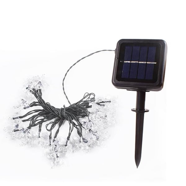 LED-lyskjede 4 meter med 30 Sommerfugler - Solcelledrevet -