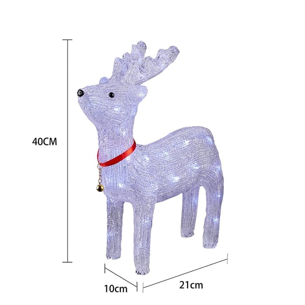 Reinsdyr Akryl - høyde 40 cm med LED-lys