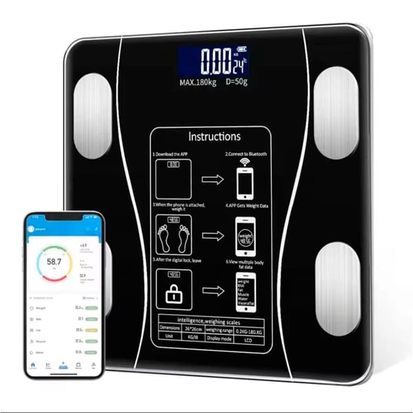 Badrumsvåg (180 kg) Pro - BMI-funktion & Bluetooth