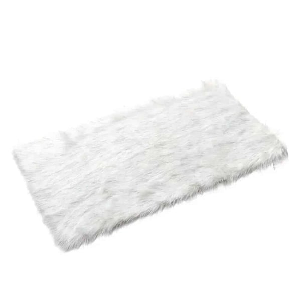 Faux Fur tæppe 60 x 90 cm hvid