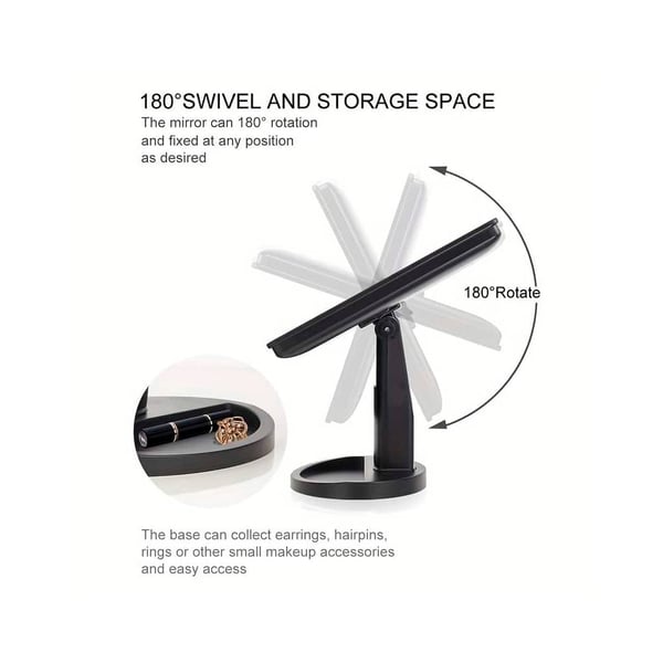 Make-Up Spejl m/LED lys og Touch Screen (flere farver)