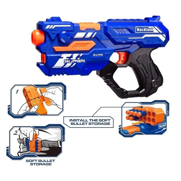 Soft Bullet "Super Shoot" – 4 forskjellige, superkule pistoler