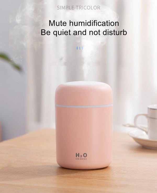 H2O-Luftfuktare / Luftfuktare m. LED-Ljus (Finns i flera färger)