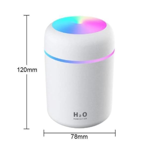 H2O-Luftfuktare / Luftfuktare m. LED-Ljus (Finns i flera färger)