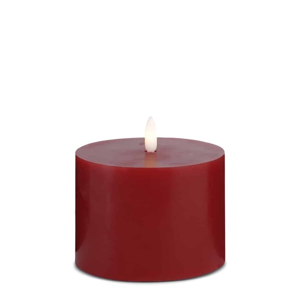 LED stearinlys - 1 stk. - ø10 x 10 cm - m/3D flamme - (flere farger)