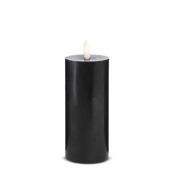 LED stearinlys - 1 stk. - ø5 x 15 cm - m/3D flamme - (flere farger)