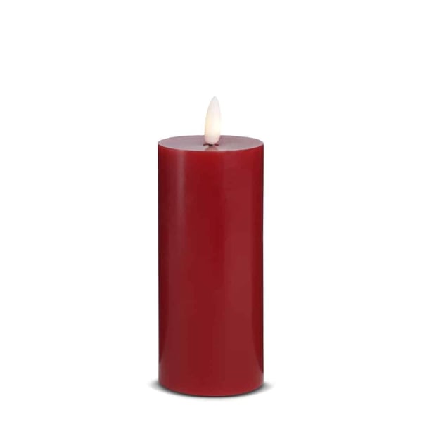 LED stearinlys - 1 stk. - ø5 x 15 cm - m/3D flamme - (flere farger)