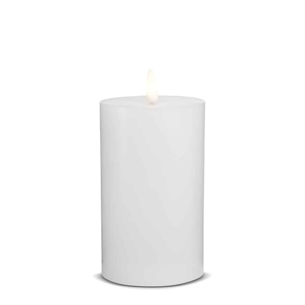 LED stearinlys - 1 stk. - ø7,5 x 15 cm - m/3D flamme - (flere farger)