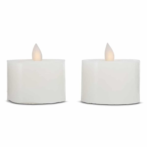 LED telys stearinlys - 2 stk. - 3 cm - m/bevegelig flamme - (flere farger)