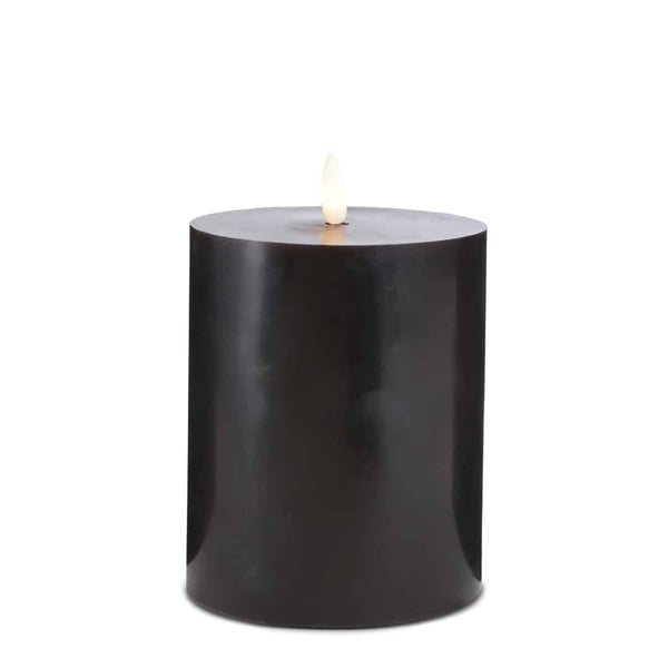 LED stearinlys - 1 stk. - ø10 x 15 cm - m/3D flamme - (flere farger)