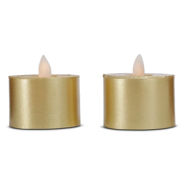 LED telys stearinlys - 2 stk. - 3 cm - m/bevegelig flamme - (flere farger)