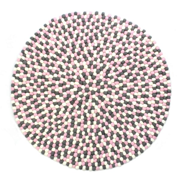 Håndlaget kuleteppe i 100 % ren ull (Tilgjengelig i flere forskjellige farger og størrelser)