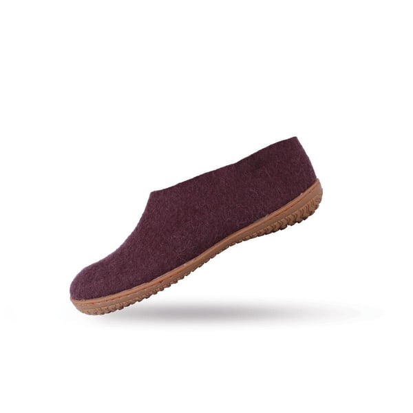 Ulltofflor m/hög hälkappa (100 % ren ull) m/Gummisula